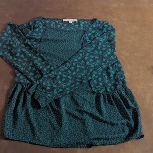 Ann Taylor Classic Navy Hunter Vintage Ivy XXS Petite Blouse